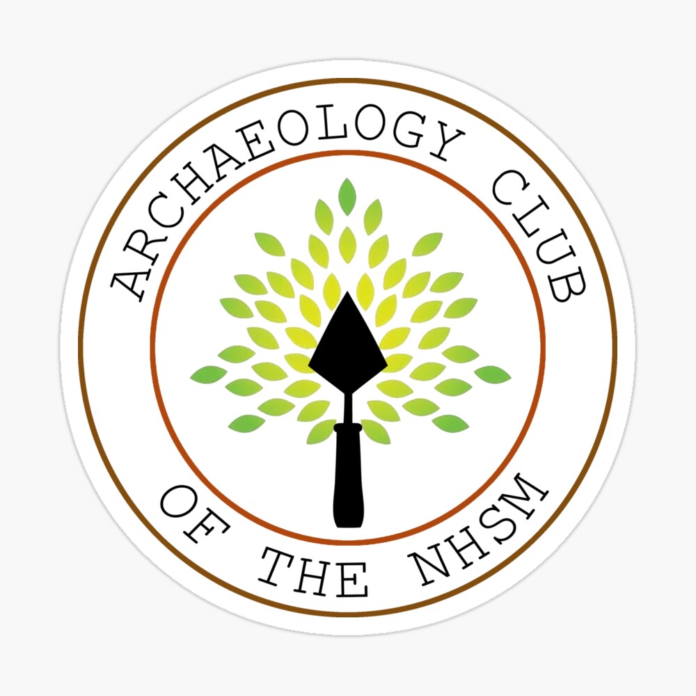 Sticker of the Archaeology Club logo: a spear superimposed as a tree trunk.